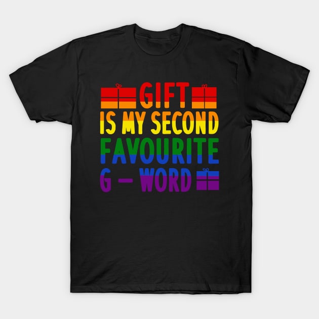 Gift G Word Gay Lesbian Pride Christmas T-Shirt by FindYourFavouriteDesign